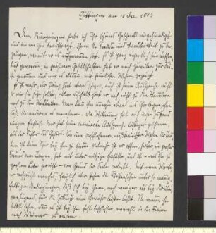 Brief von Sartorius, Georg Friedrich Christoph an Goethe, Johann Wolfgang von
