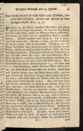 99-110, Morgen-Andacht am 25. Julius. - Abend-Andacht am 27. Julius.