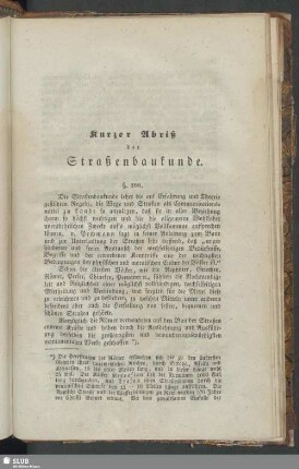 V. Abtheilung. Kurzer Abriß der Straßenbaukunde