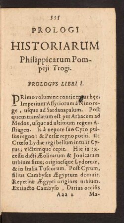 Prologi Historiarum Philippicarum Pompeji Trogi.