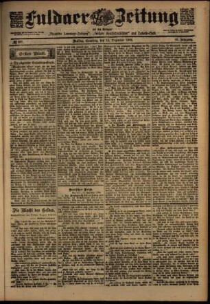 Erste Ausgabe vom Samstag, den 13. Dezember 1902.