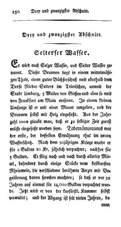 Drey und zwanzigster Abschnitt. Selterser Wasser.