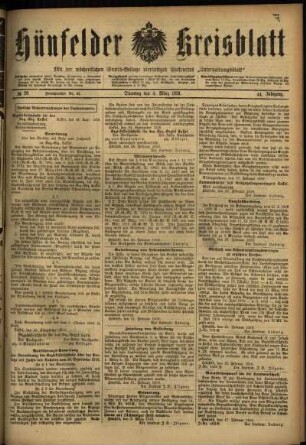 Ausgabe vom Dienstag, den 04. März 1919.