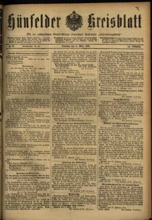 Ausgabe vom Dienstag, den 04. März 1919.