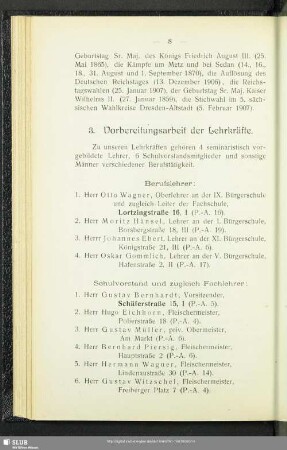 3. Vorbereitungsarbeit der Lehrkräfte