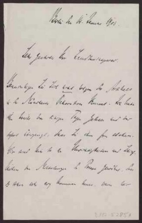 Schreiben an Hermann Muthesius (Brief)