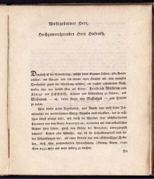 Wohlgeborener Herr, Hochzuverehrender Herr Hofrath.