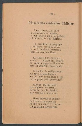 Chioccolate contra los Chilenos