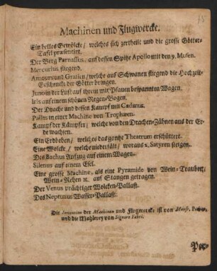 Machinen und Flugwercke