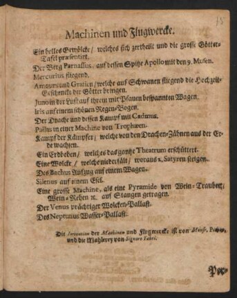 Machinen und Flugwercke