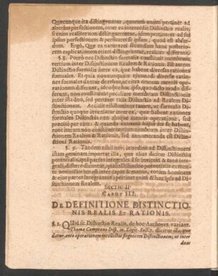 Caput III. De Definitione Distinctionis Realis Et Rationis.