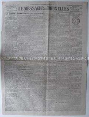 Belgische Tageszeitung "Le Messager de Bruxelles" aus dem 1. Weltkrieg