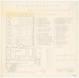 Siedlergarten 1500 qm: Pflanzplan 1:100