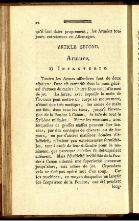 Article Second. Armure.