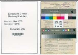 Entnazifizierung Otto Symanzik , geb. 27.02.1899 (Steiger)