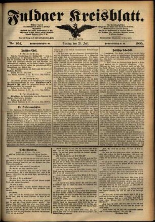 Ausgabe vom Freitag, den 21. Juli 1905.