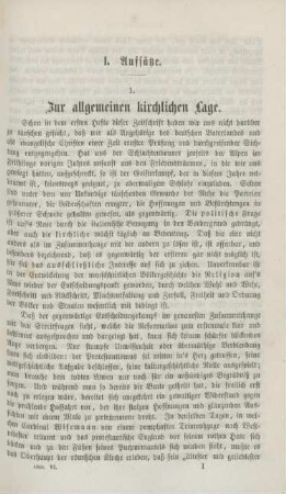 1-11 Zur allgemeinen kirchlichen Lage