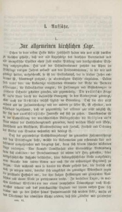 1-11 Zur allgemeinen kirchlichen Lage