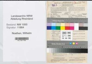Entnazifizierung Wilhelm Noethen, geb. 05.05.1906 (Bankangest.)