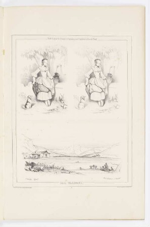 Junge Frau mit Hund und Ortler Alpen, Blatt 6 der Folge "Auswahl großer Skizzen und Landschaften"