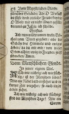Vom Menschlichen Elende.