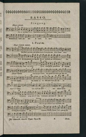 1-6, Basso. Deutsche Vesper, Hymne und 4 Antiphonen