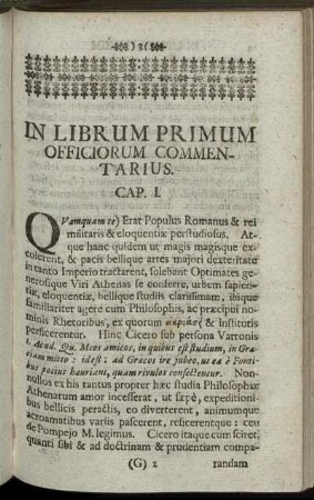 In Librum Primum Officiorum Commentarius.