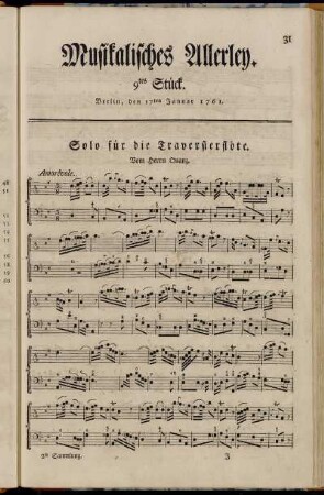 9tes Stück. Berlin den 17ten Januar 1761. - 15tes Stück. Berlin den 28ten Februar 1761.