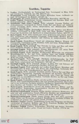 Textilien – Teppiche (Nr. 74-104)