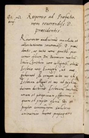 32v-38r, Responsio ad Julium Pflug, 11.9.1557. φιλ. μελ. composuit. Responsio ad Præfationem reverendissimi Domini præsidentis