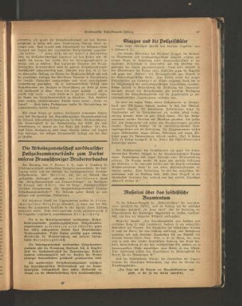 Mussolini über das faschistische Beamtentum