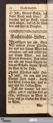 Nachtmahls-Lieder.