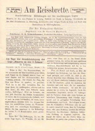 Nr. 8/9. August/Septbr. 1904.
