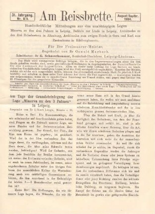 Nr. 8/9. August/Septbr. 1904.