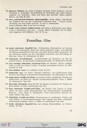 Porzellan, Glas (Nr. 728-743)