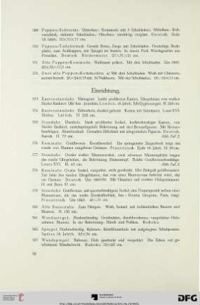 Einrichtung (Nr. 373-415)
