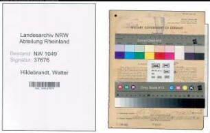Entnazifizierung Walter Hildebrandt , geb. 23.02.1901 (Postbeamter)