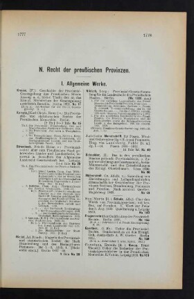 N. Recht der preußischen Provinzen.
