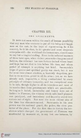 Chapter XII: The sperimento