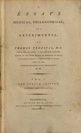 Essays Medical, Philosophical, And Experimental, 1