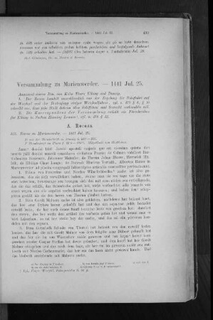 Versammlung zu Marienwerder. - 1441 Jul. 25.