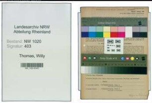 Entnazifizierung Willy Thomas , geb. 22.02.1902 (Schmelzer)