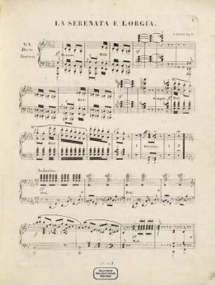 2 grandes fantaisies sur des motifs des soirées musicales de Rossini : op. 8, 1. La serenata et l'orgia