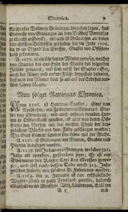 Nun folget Ravingas Chronica.