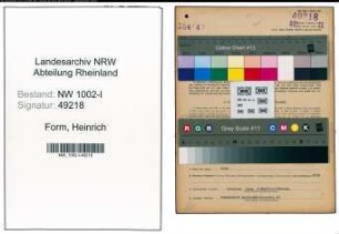Entnazifizierung Heinrich Form, geb. 01.04.1887 (Handwerker)