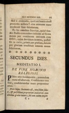 35-57, Secundus Dies