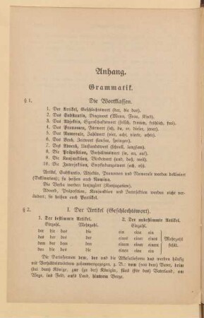 Anhang. Grammatik
