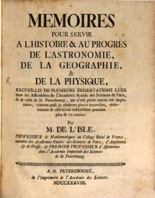 Mémoires pour servir à l'histoire ... de l'astronomie