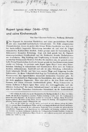 Rupert Ignaz Mayr (1646 - 1712) und seine Kirchenmusik