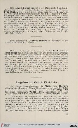 Ausgaben der Galerie Flechtheim